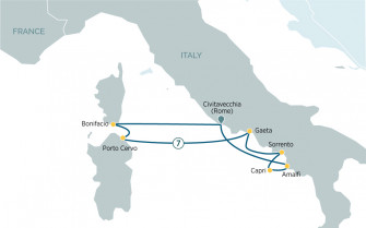 Маршрут круиза «Очаровательное итальянское побережье»