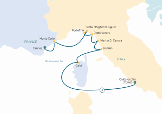 Маршрут круиза «Французская и Итальянская Ривьеры »