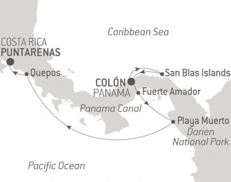 Маршрут круиза «Панама и Коста-Рика: природные чудеса Центральной Америки»