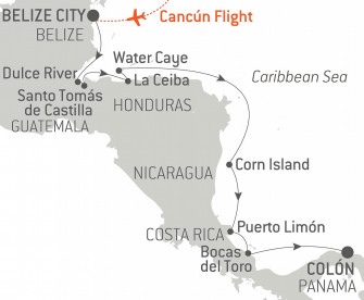 Маршрут круиза «Тропическая одиссея по Центральной Америке»