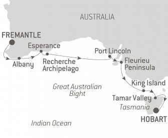 Маршрут круиза «Вдоль Южного побережья Австралии»
