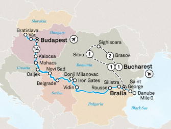 Маршрут круиза «Дельта Дуная и Трансильвания »