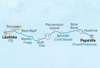 Маршрут круиза «Лучшее в южной части Тихого океана и Французская Полинезия»