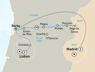 Маршрут круиза «Незабываемая Дору, Лиссабон и Мадрид»
