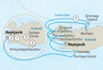 Маршрут круиза «Чудеса Исландии и впечатляющая Арктика - комбинированный тур»