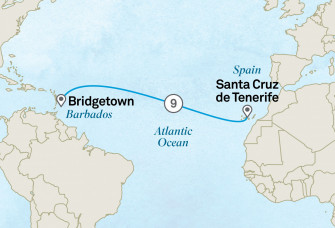 Маршрут круиза «Оздоровительный ретрит с Барбадоса в Испанию»