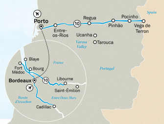 Маршрут круиза «Прекрасный Бордо и невероятная Дору»