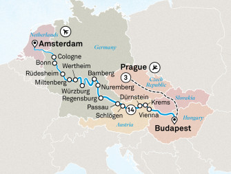 Маршрут круиза «Сокровища Европы и Прага»