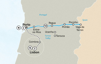 Маршрут круиза «Незабываемая Дору, Лиссабон и Порту»