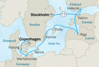 Маршрут круиза «Чудеса Балтии: из Стокгольма в Копенгаген»